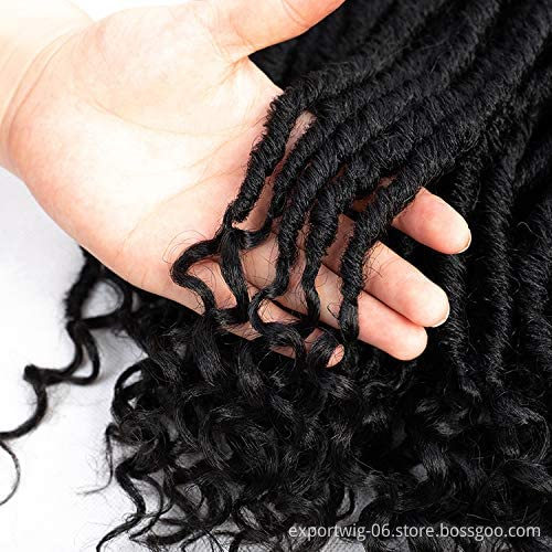 20 inch 100 gram Goddess Faux Locs Crochet Hair Soft End Natural Synthetic Braids 24 Strands Brown Extension For Women Locks